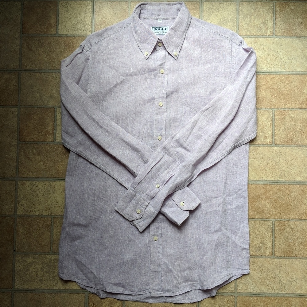 Button down linen dress shirt